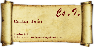 Csiba Iván névjegykártya