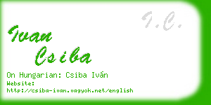 ivan csiba business card